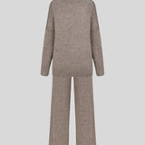 Relaxed Turtleneck Knit Lounge Set with Wide-Leg Trousers | Isyra
