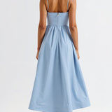 Structured Midi Dress with Spaghetti Straps | Elaris