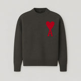 Oversized Knit Sweater with Heart Detail | Anely