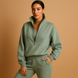 Two-Piece Jogging Suit with Half Zip for Women | Loïs