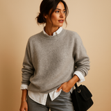 Wool women's sweater with elegant fit and minimalist finish | Mireille