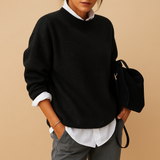 Wool women's sweater with elegant fit and minimalist finish | Mireille