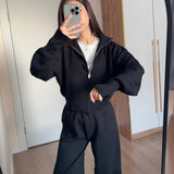 Knitted Zip Jacket and Wide-Leg Trouser Set | Kalyth