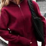 Knitted Zip Jacket and Wide-Leg Trouser Set | Kalyth