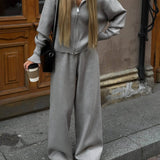 Knitted Zip Jacket and Wide-Leg Trouser Set | Kalyth