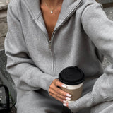 Knitted Zip Jacket and Wide-Leg Trouser Set | Kalyth